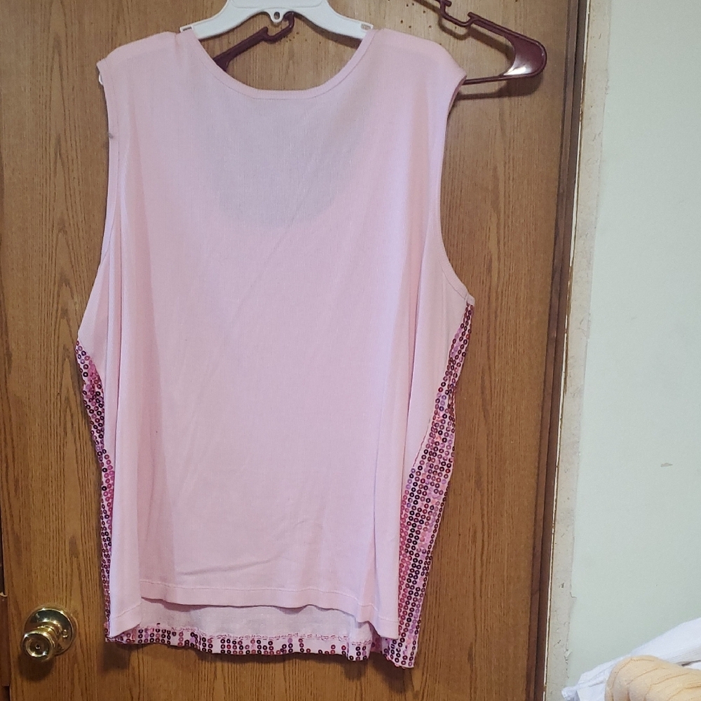 Denim 24/7 Shimmering Pink Sequin Tank Top - Picture 5 of 5